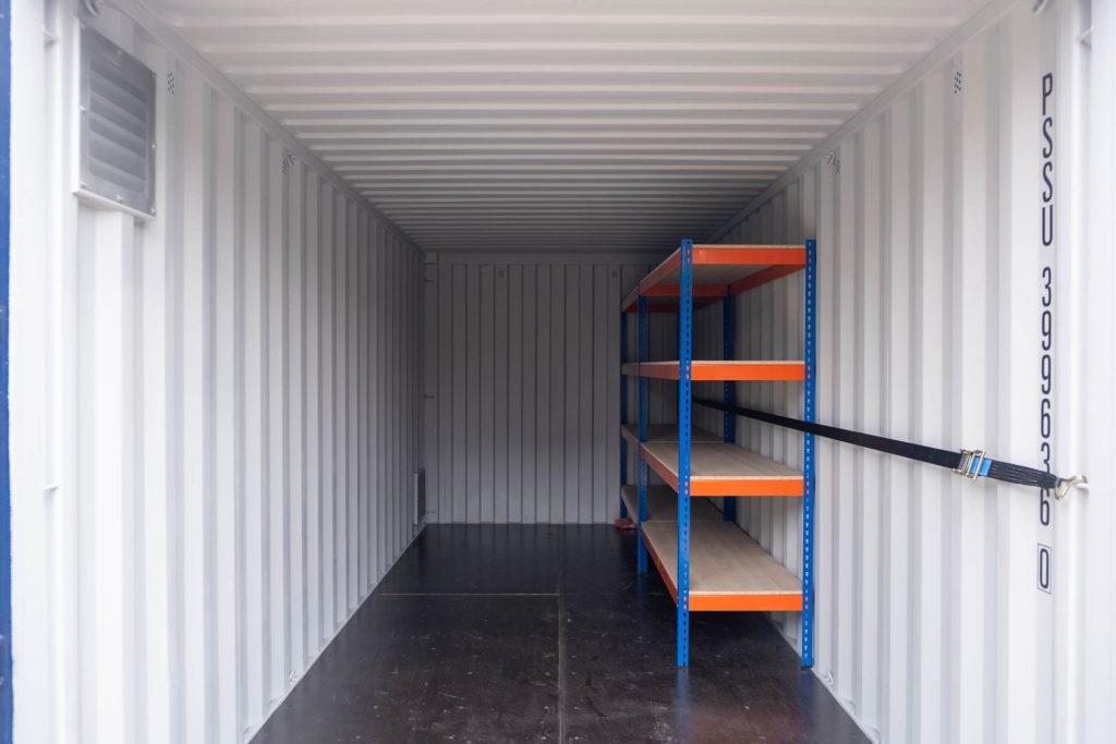 Container with Rapid Racking and two Louvre Vents