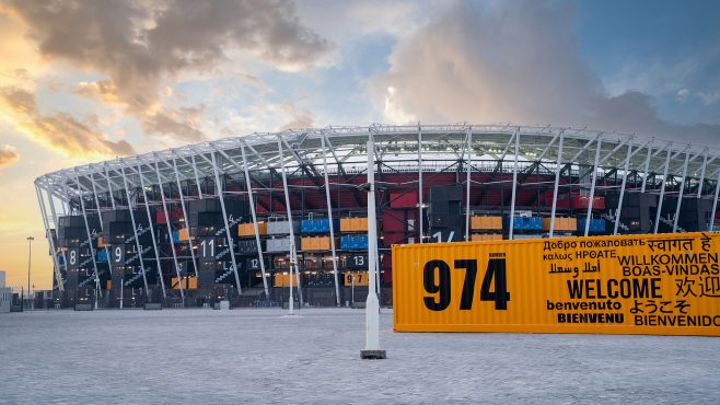 Doha,Qatar- September 09,2022 :974 container Stadium in Qatar