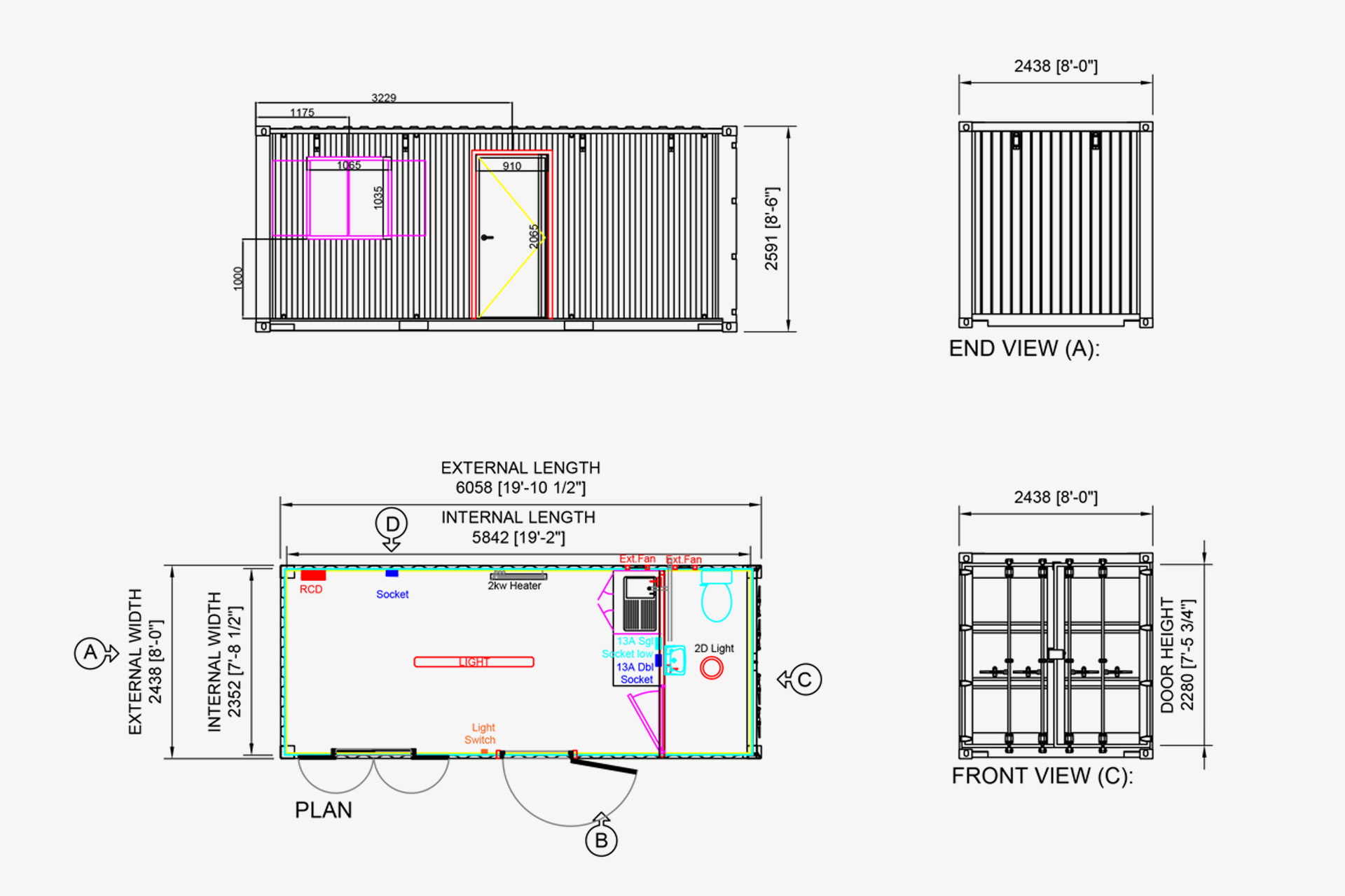 Welfare Container Conversion CAD Drawing